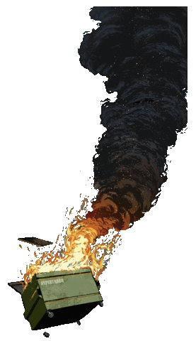 Fire Trash Sticker by @hypertrashmag