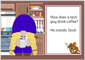 Gnome Coffee Addict GIF