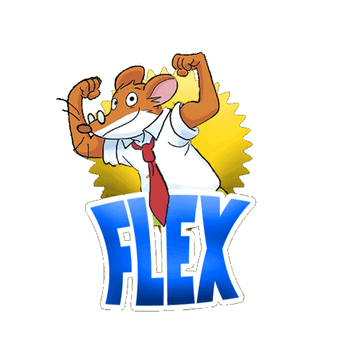 Flex Flexing Sticker by Geronimo Stilton