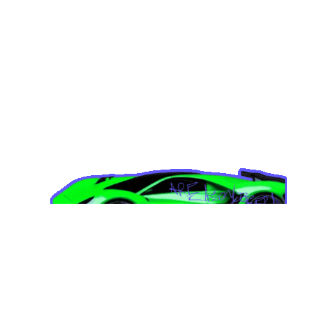 Neon Painted Race Car Drifting Inside Race Track GIF