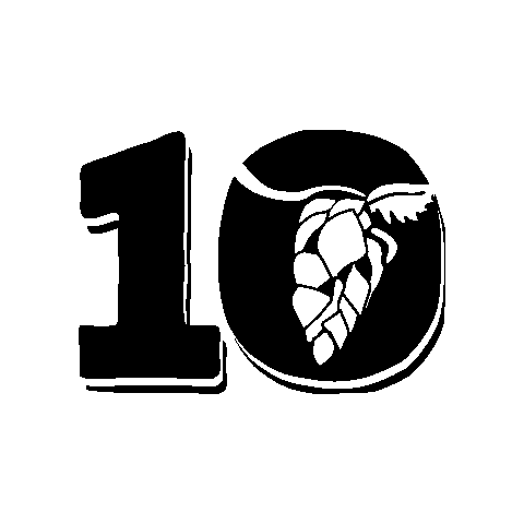 Anniversary 10Years Sticker by Manor Hill Brewing