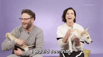 Charlize Theron Puppy GIF by BuzzFeed
