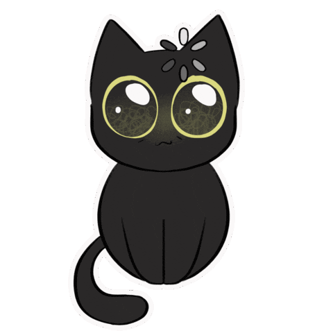 Black Cat Thinking Sticker