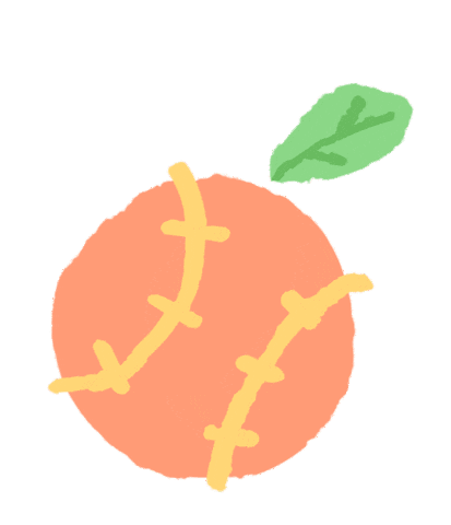 Baseball Orange Sticker