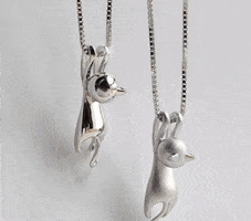 Cat Hanging Necklace GIF