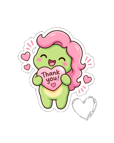 Thankyou Sticker by KuteCosmos | Home of Fruffy and 12 Kute Signs
