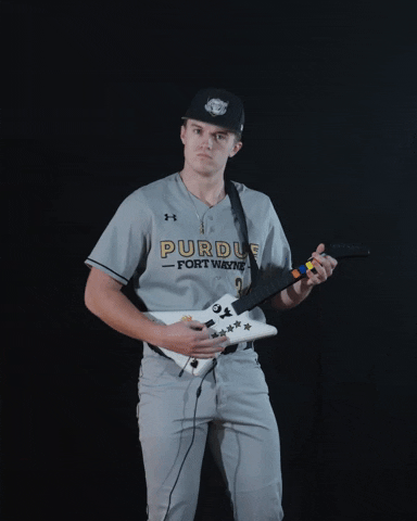 Baseball Guitar GIF by Purdue Fort Wayne Athletics