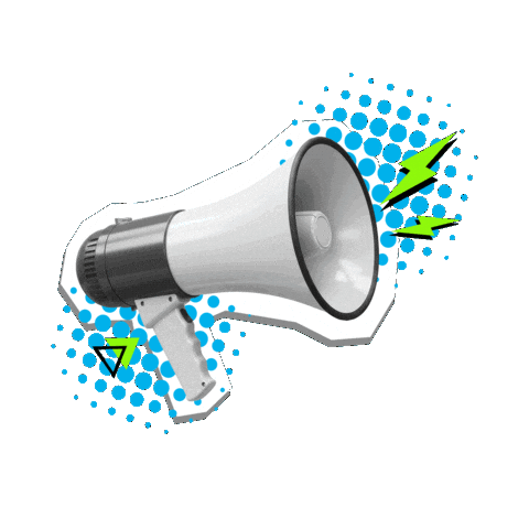 Attention Megaphone Sticker by bildschnittTV