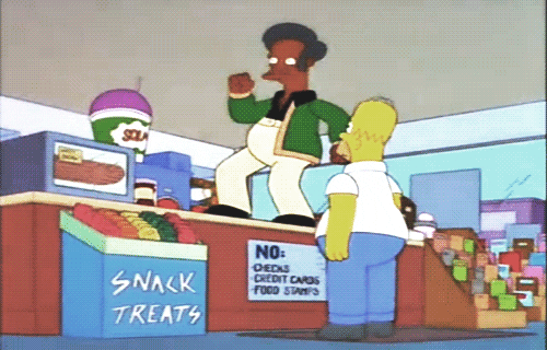 Image result for make gifs motion images of apu the hasty market guy for people dancing on the simpsons