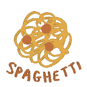 Pasta Spaghetti Sticker by carriesloane