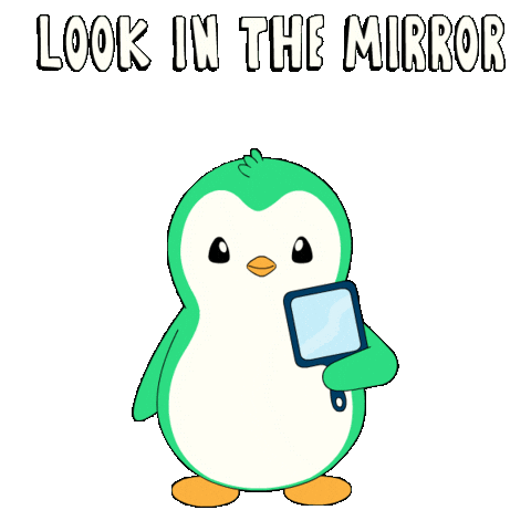 Think Look In The Mirror Sticker by Abster