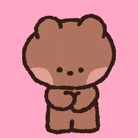 Illustrated gif. A cute teddy bear pulls open his arms, holding a string of pink hearts towards us. Hearts appear and pop in the air above him.