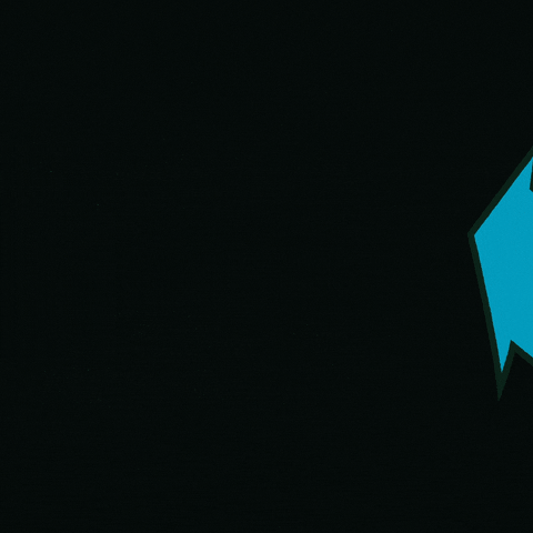 Illustrated gif. Aqua and off-white banner in the shape of an arrow circles in across a black background, displaying the message "Vote" on one side and "Democrat all the way down the ballot," on the other.