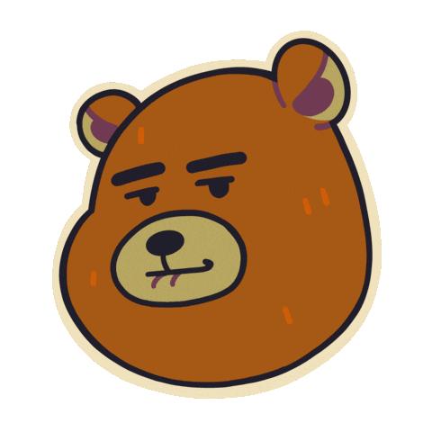 Grizzly Bear Flirt Sticker by MokaJake