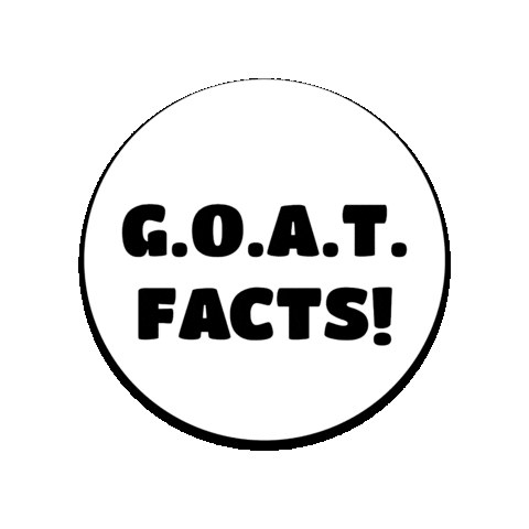 Greatest Of All Time Goat Sticker by Goatta Be Me Goats! Adventures of Java, Toffee, Pumpkin and Cookie!