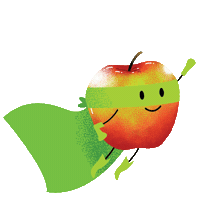 Apple Superhero Sticker by DeeBee's Organics
