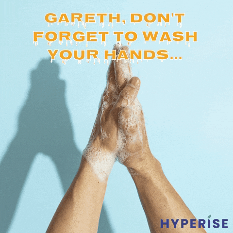 Wash Hands Gareth GIF by Hyperise - Personalization Toolkit for B2B Marketers
