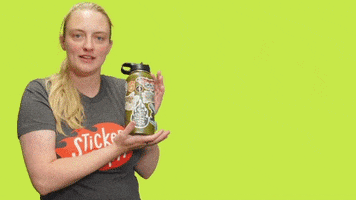 Drink Up Water Bottle GIF by StickerGiant