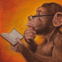 Monkey Deep Thought GIF