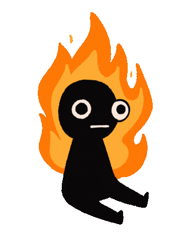 This Is Fine Oh No Sticker by Just Peachy Comic