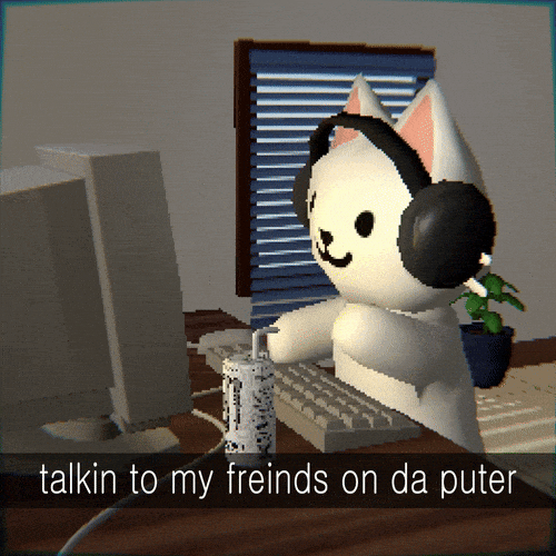 Working White Cat GIF