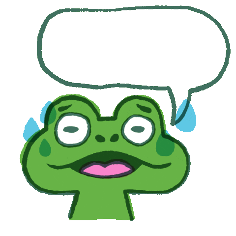 Nervous Frog Sticker by rudepetsclub