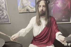 Jesus Drumming GIF