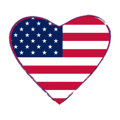 American Flag Heart Sticker by SoldByMaurice