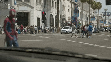 hollywood blvd spiderman GIF by The Orchard Films