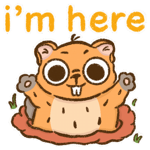 Happy Here I Am Sticker by atinyfennec