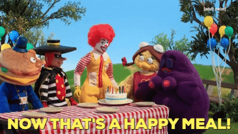 Birthday Party Mcdonalds GIF by Adult Swim - Find & Share on GIPHY