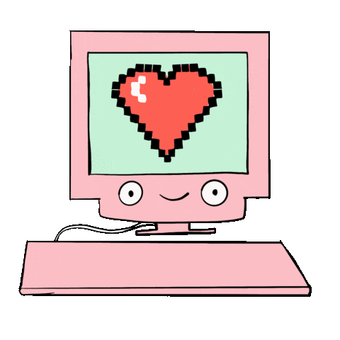 Pixel Love Sticker by Franziska Höllbacher