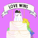 Love wins wedding cake
