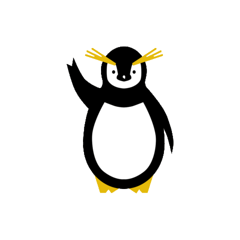 Penguin Waving Sticker by Rockhopper Socks