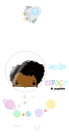 Gif Astronauta Espaco Space Astron Afro Black Blackwomen Mulhernegra Anegadoleite Sticker