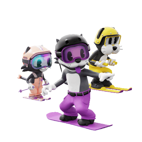 Cat Snowboarding Sticker by Vuokatinrinteet