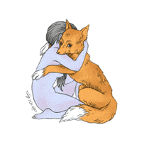 kivimxe cute fox cartoon hug