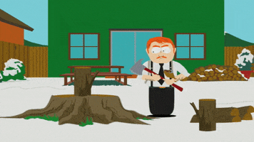 axe chopping GIF by South Park 