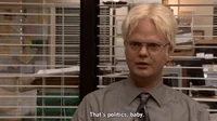 Platinum blonde Dwight says that’s politics baby after being pranked