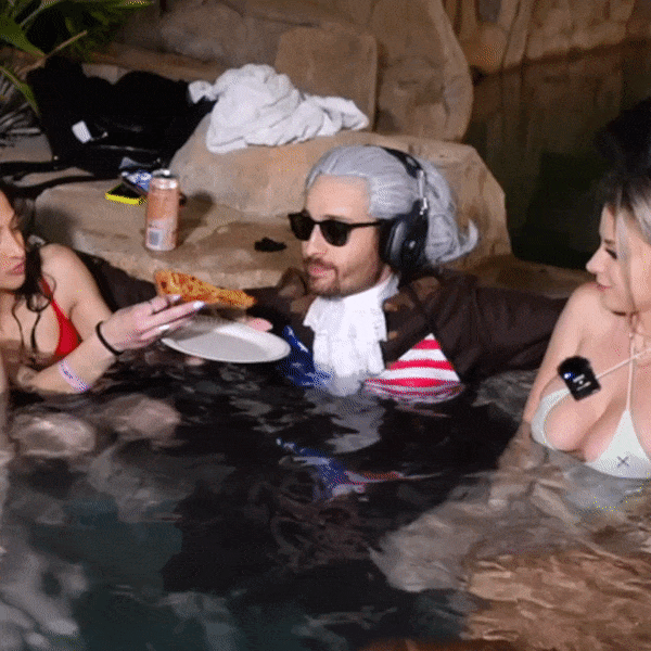 Pool Party Eating GIF