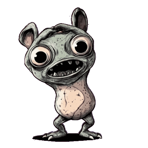 Happy Green Monster Sticker by Glooberts