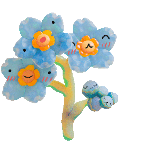 Happy Forget Me Not Sticker by Yasislas