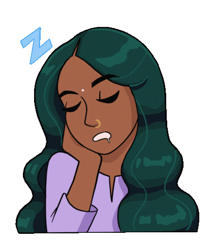 Tired Brown Girl Sticker by anumation