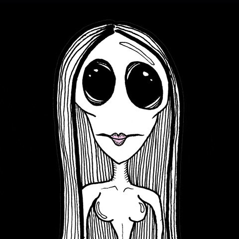 onefranshow weird creepy alien blink GIF