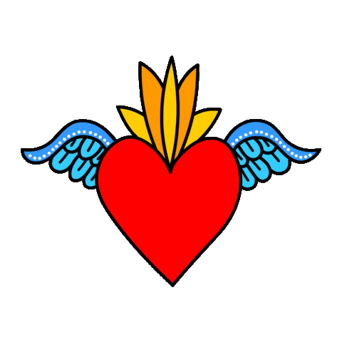 Sacred Heart Love Sticker by Rosa Maria Renova
