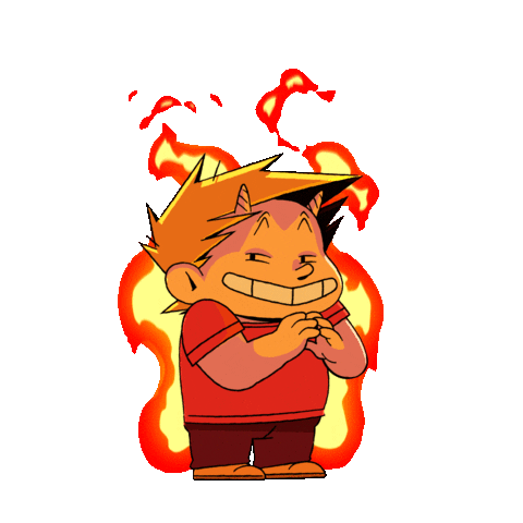 Fire Burn Sticker by Studio Redfrog
