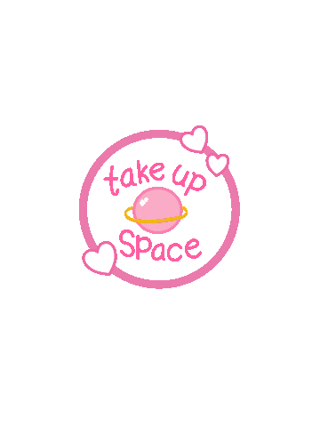 Space Pink Sticker by Fattiesandfeelings