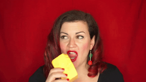 Cheese Eating GIF by Christine Gritmon