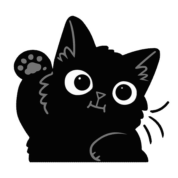 Black Cat Sticker by meowbox