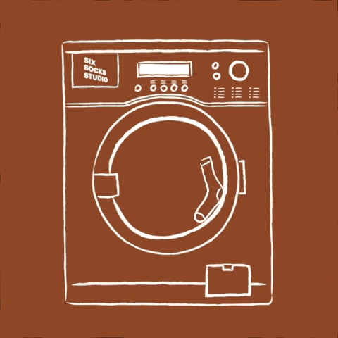 sixsocksstudio socks washing machine laundromat laundy GIF